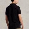 Cămăși polo negru pentru bărbați Ralph Lauren slim cu plasă