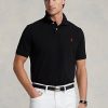 Cămăși polo negru pentru bărbați Ralph Lauren The Iconic Mesh