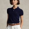 Cămăși polo negru pentru femei Ralph Lauren slim fit din cașmir Cămăși polo negru pentru femei Ralph Lauren slim fit din cașmir