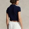 Cămăși polo negru pentru femei Ralph Lauren slim fit din cașmir Cămăși polo negru pentru femei Ralph Lauren slim fit din cașmir