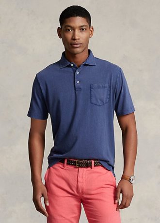 Cămăși polo pentru bărbați, din bumbac și in, Ralph Lauren, culoarea clasică Cămăși polo pentru bărbați, din bumbac și in, Ralph Lauren, culoarea clasică