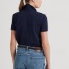 Cămăși polo pentru femei Ralph Lauren din piqué peticul bleumarin