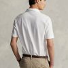 Cămăși polo Ralph Lauren cu fermoar din plasă elastică alb pentru bărbați