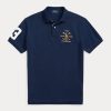 Cămăși polo Ralph Lauren pentru bărbați, cu crestă, cu ochiuri clasice Cămăși polo Ralph Lauren pentru bărbați, cu crestă, cu ochiuri clasice