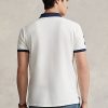 Cămăși polo Ralph Lauren personalizate pentru bărbați, alb, slim fit Big Pony din plasă