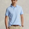 Cămăși polo Ralph Lauren personalizate pentru bărbați, cu ochiuri subțire, albastre