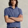 Cămăși polo Ralph Lauren personalizate pentru bărbați, cu ochiuri subțire, albastre