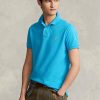 Cămăși polo Ralph Lauren personalizate pentru bărbați, cu ochiuri subțire, albastre