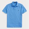 Cămăși polo Ralph Lauren personalizate pentru bărbați, cu ochiuri subțire, albastre
