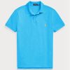 Cămăși polo Ralph Lauren personalizate pentru bărbați, cu ochiuri subțire, albastre