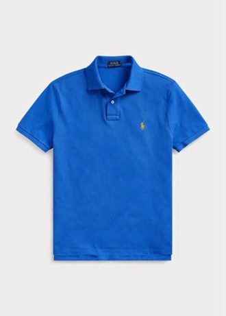 Cămăși polo Ralph Lauren personalizate pentru bărbați, cu ochiuri subțire, albastre