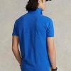 Cămăși polo Ralph Lauren personalizate pentru bărbați, cu ochiuri subțire, albastre Cămăși polo Ralph Lauren personalizate pentru bărbați, cu ochiuri subțire, albastre