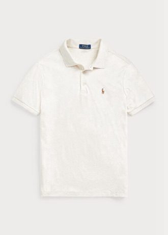 Cămăși polo Ralph Lauren, personalizate, slim fit, din bumbac moale, bej