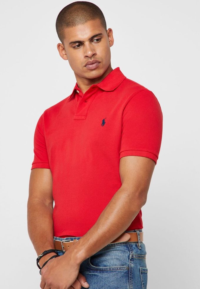 Cămăși polo roșii pentru bărbați Ralph Lauren Basic Mesh Cămăși polo roșii pentru bărbați Ralph Lauren Basic Mesh