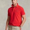 Cămăși polo roșii pentru bărbați Ralph Lauren, personalizate, slim cu plasă Cămăși polo roșii pentru bărbați Ralph Lauren, personalizate, slim cu plasă