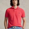 Cămăși polo roșii pentru bărbați Ralph Lauren, personalizate, slim cu plasă Cămăși polo roșii pentru bărbați Ralph Lauren, personalizate, slim cu plasă