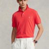 Cămăși polo roșii pentru bărbați Ralph Lauren, personalizate, slim cu plasă Cămăși polo roșii pentru bărbați Ralph Lauren, personalizate, slim cu plasă