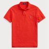 Cămăși polo roșii pentru bărbați Ralph Lauren, personalizate, slim cu plasă Cămăși polo roșii pentru bărbați Ralph Lauren, personalizate, slim cu plasă