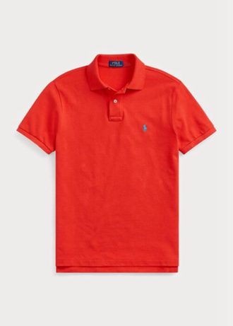 Cămăși polo roșii pentru bărbați Ralph Lauren, personalizate, slim cu plasă