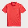 Cămăși polo roșii pentru bărbați Ralph Lauren, personalizate, slim cu plasă Cămăși polo roșii pentru bărbați Ralph Lauren, personalizate, slim cu plasă