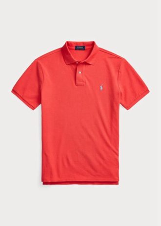 Cămăși polo roșii pentru bărbați Ralph Lauren, personalizate, slim cu plasă