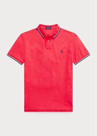 Cămăși polo roșii pentru bărbați Ralph Lauren, personalizate, slim cu plasă