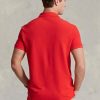 Cămăși polo roșii pentru bărbați Ralph Lauren, personalizate, slim cu plasă Cămăși polo roșii pentru bărbați Ralph Lauren, personalizate, slim cu plasă