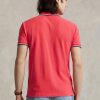Cămăși polo roșii pentru bărbați Ralph Lauren, personalizate, slim cu plasă Cămăși polo roșii pentru bărbați Ralph Lauren, personalizate, slim cu plasă