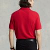 Cămăși polo roșii pentru bărbați Ralph Lauren slim cu plasă Cămăși polo roșii pentru bărbați Ralph Lauren slim cu plasă