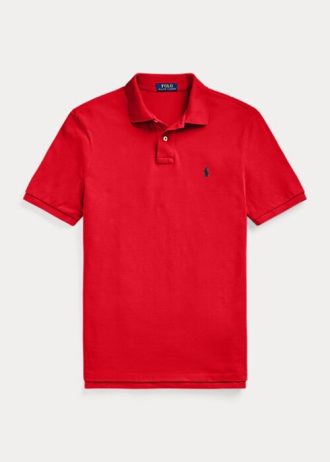 Cămăși polo roșii pentru bărbați Ralph Lauren The Iconic Mesh