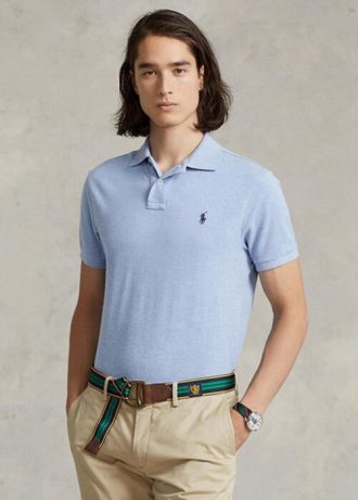Cămăși polo slim cu plasă Ralph Lauren pentru bărbați albaștri