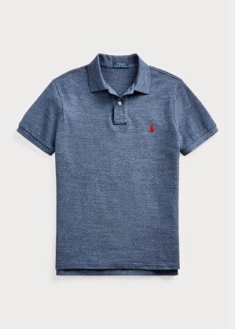 Cămăși polo slim cu plasă Ralph Lauren pentru bărbați albaștri