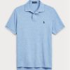 Cămăși polo slim cu plasă Ralph Lauren pentru bărbați albaștri Cămăși polo slim cu plasă Ralph Lauren pentru bărbați albaștri
