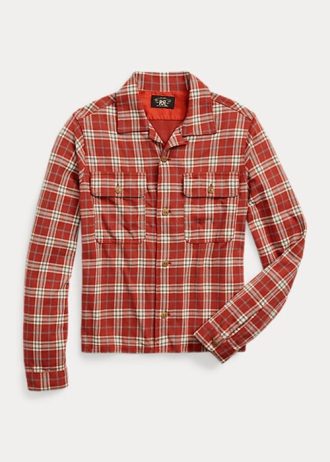 Cămăși roșii pentru femei Ralph Lauren din jerseu cu imprimeu în carouri Cămăși roșii pentru femei Ralph Lauren din jerseu cu imprimeu în carouri