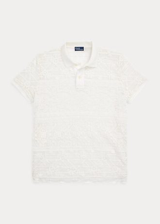 Crem Cămăși polo Ralph Lauren cu dantelă geometrică pentru femei