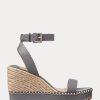 Espadrile din piele Ralph Lauren Hilarie gri pentru femei