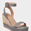 Espadrile din piele Ralph Lauren Hilarie gri pentru femei