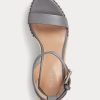 Espadrile din piele Ralph Lauren Hilarie gri pentru femei