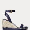 Espadrile din piele Ralph Lauren Hilarie pentru femei bleumarin