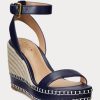 Espadrile din piele Ralph Lauren Hilarie pentru femei bleumarin