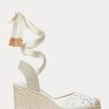 Espadrille albe din piele nappa cu ochi Ralph Lauren pentru femei Espadrille albe din piele nappa cu ochi Ralph Lauren pentru femei
