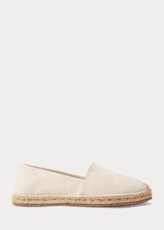 Espadrille albe din pânză Ralph Lauren pentru bărbați Espadrille albe din pânză Ralph Lauren pentru bărbați