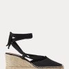 Espadrille cu pană din pânză Ralph Lauren de damă neagră Espadrille cu pană din pânză Ralph Lauren de damă neagră