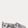 Espadrille din piele florală Ralph Lauren Cameryn III de damă alb/negru Espadrille din piele florală Ralph Lauren Cameryn III de damă alb/negru