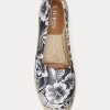 Espadrille din piele florală Ralph Lauren Cameryn III de damă alb/negru Espadrille din piele florală Ralph Lauren Cameryn III de damă alb/negru
