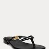 Flip-flops de damă negri Ralph Lauren Emalia Nappa din piele Flip-flops de damă negri Ralph Lauren Emalia Nappa din piele