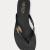 Flip-flops de damă negri Ralph Lauren Emalia Nappa din piele Flip-flops de damă negri Ralph Lauren Emalia Nappa din piele