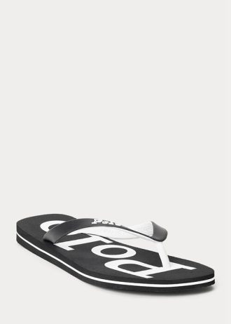 Flip-flops Ralph Lauren Bolt Logo pentru bărbați alb/negru