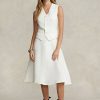 Fuste albe, de in, Ralph Lauren pentru femei Fuste albe, de in, Ralph Lauren pentru femei