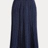 Fuste crep / bleumarin pentru femei Ralph Lauren cu buline plisate Fuste crep / bleumarin pentru femei Ralph Lauren cu buline plisate